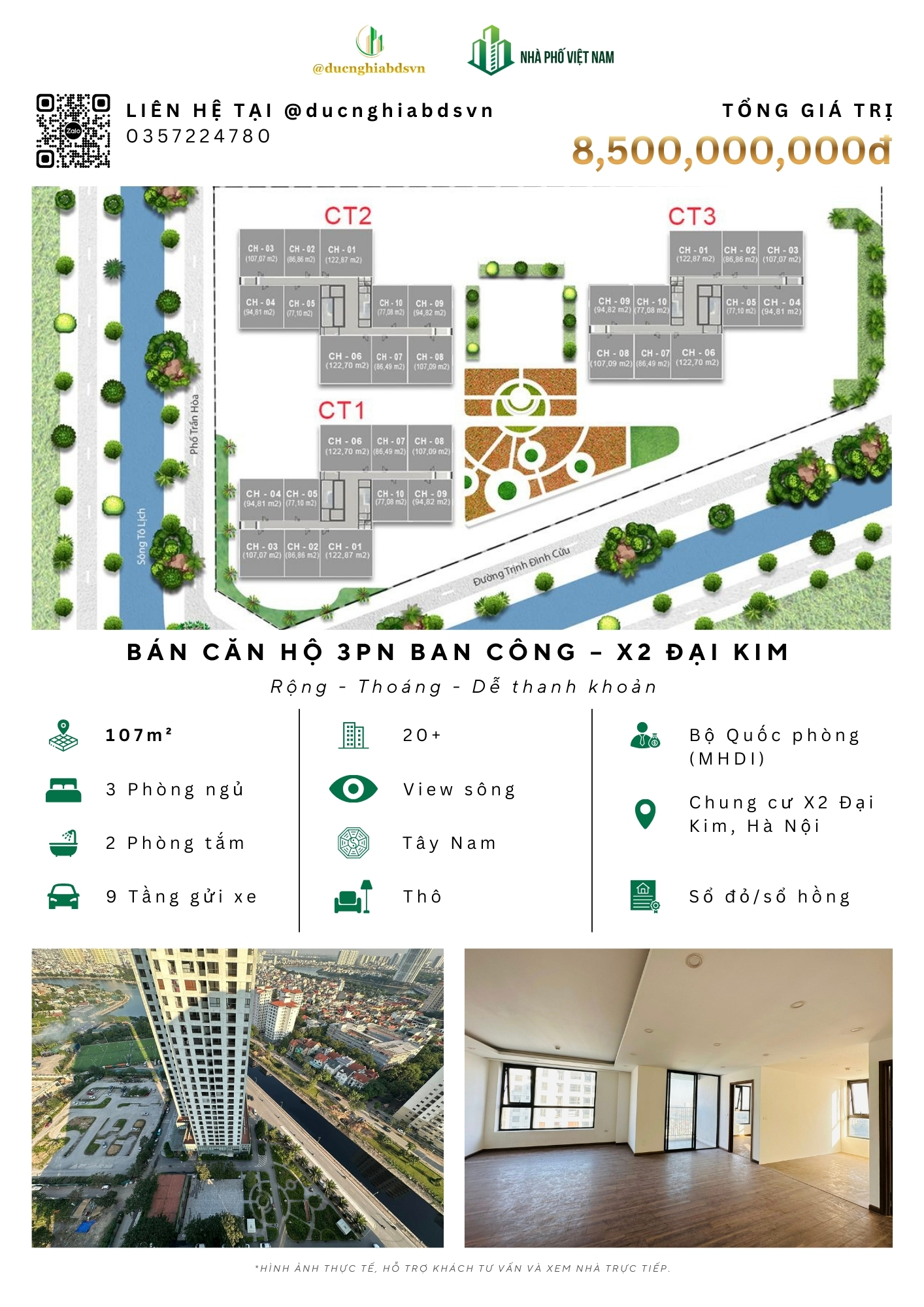 Sống giữa hai hồ – Căn góc tầng cao Đại Kim, trời xanh chiếu sáng quanh năm, thư giãn tinh thần