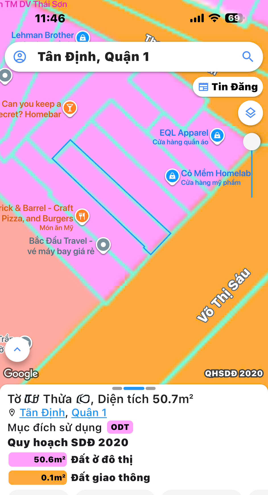 BÁN NHÀ MẶT TIỀN Đ.VÕ THỊ SÁU, TÂN ĐỊNH, QUẬN 1 - DT 52M2 FULL THỔ CƯ VUÔNG ĐẸP - VIEW CÔNG VIÊN THOÁNG MÁT - VỊ TRÍ