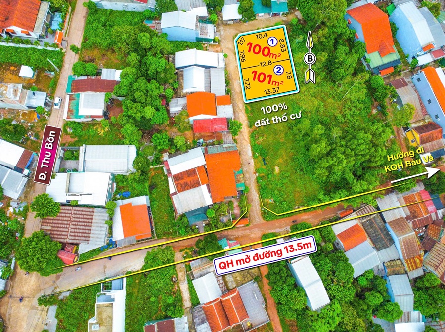 Chỉ 1.8x tỷ. Bán Đất Kiệt Ô Tô Út Tịch Gần KQH Bàu Vá. DT 100m, ngang 8m