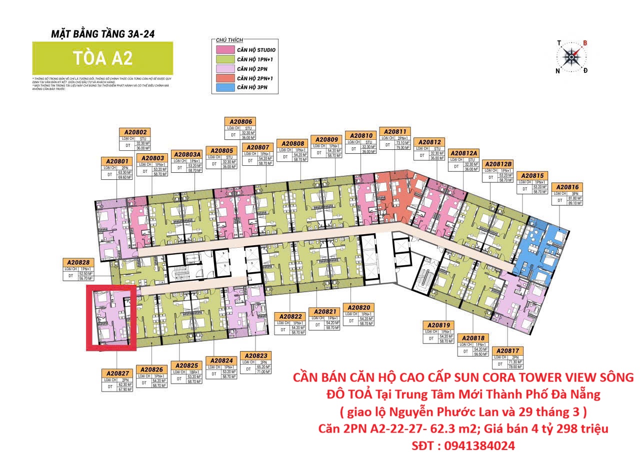 CẦN BÁN CĂN HỘ CAO CẤP SUN CORA TOWER VIEW SÔNG ĐÔ TOẢ Tại Trung Tâm Mới Thành Phố Đà Nẵng