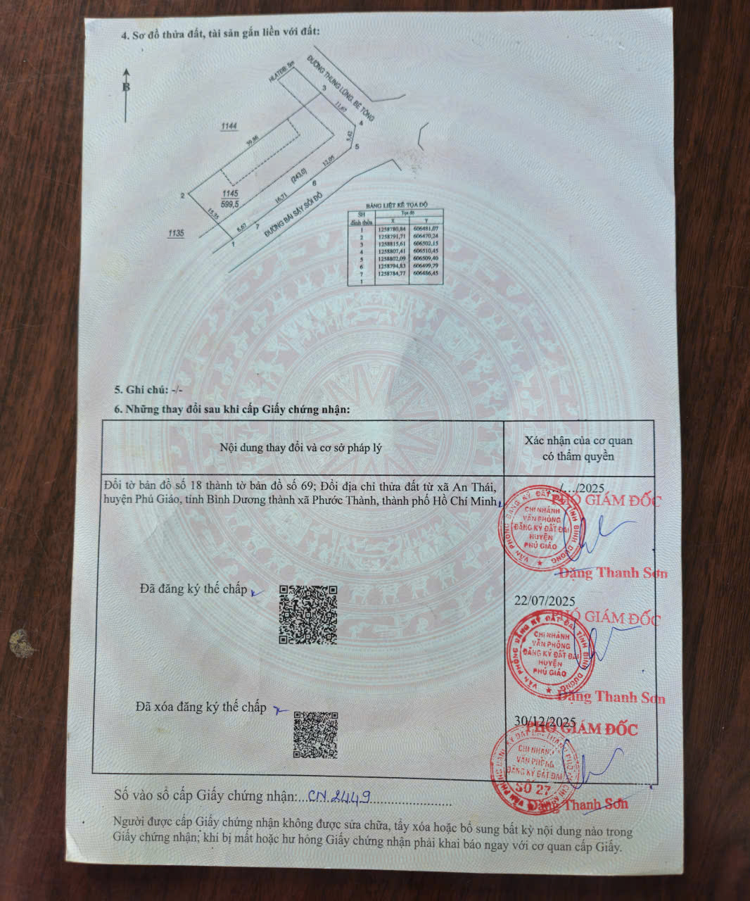 BÁN ĐẤT LÔ GÓC DT: 599,5M2 SẴN SỔ GIÁ CỰC TỐT TẠI – 507, Xã An Thái, Huyện Phú Giáo, Bình Dương