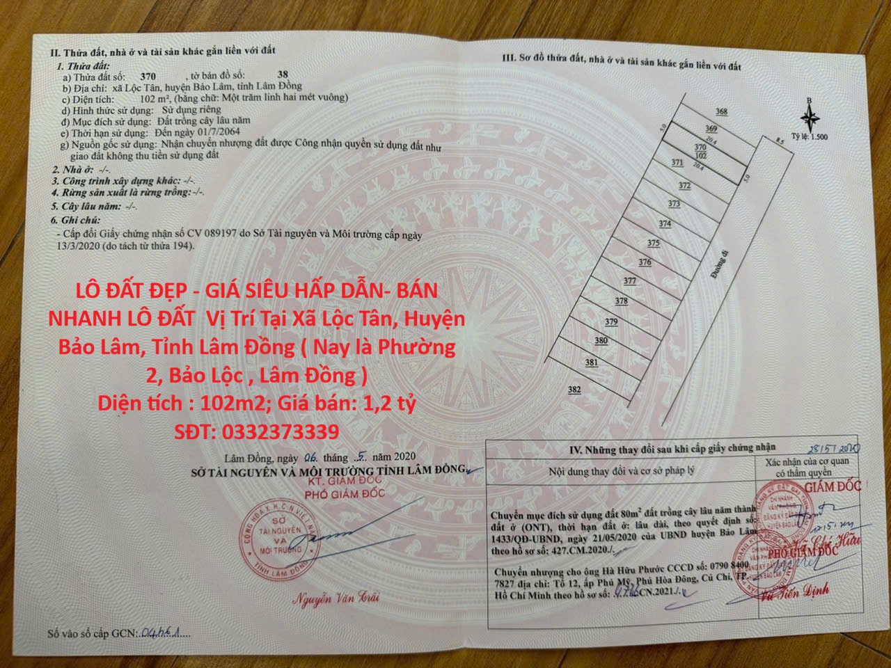 LÔ ĐẤT ĐẸP - GIÁ SIÊU HẤP DẪN- BÁN NHANH LÔ ĐẤT Vị Trí Tại Phường 2, TP Bảo Lộc, Tỉnh Lâm Đồng