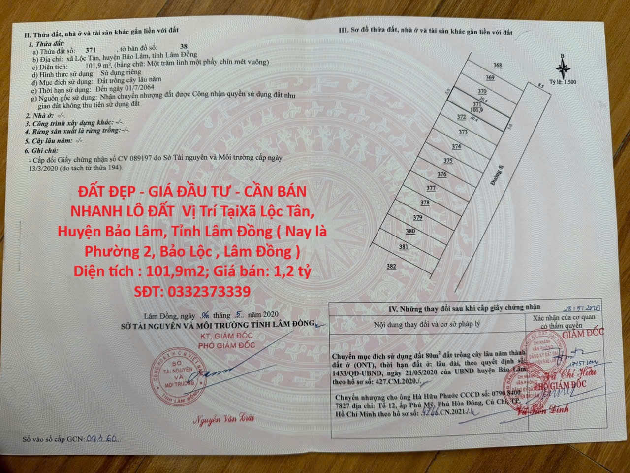 ĐẤT ĐẸP - GIÁ ĐẦU TƯ - CẦN BÁN NHANH LÔ ĐẤT Vị Trí Tại Phường 2, TP Bảo Lộc, Tỉnh Lâm Đồng