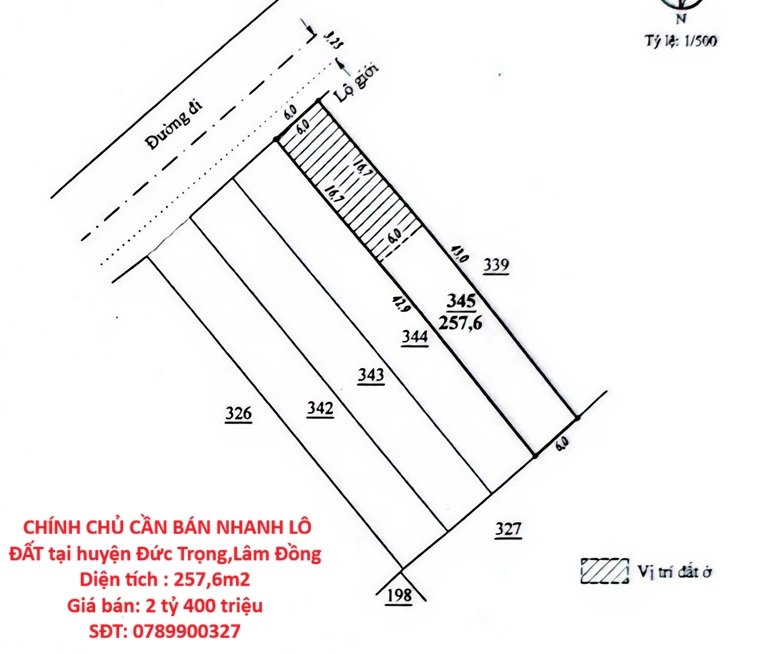 HOT ĐẤT VỊ TRÍ ĐẸP- ĐẦU TƯ LÀ SINH LỜI- CHÍNH CHỦ CẦN BÁN NHANH LÔ ĐẤT tại huyện Đức Trọng,Lâm Đồng
