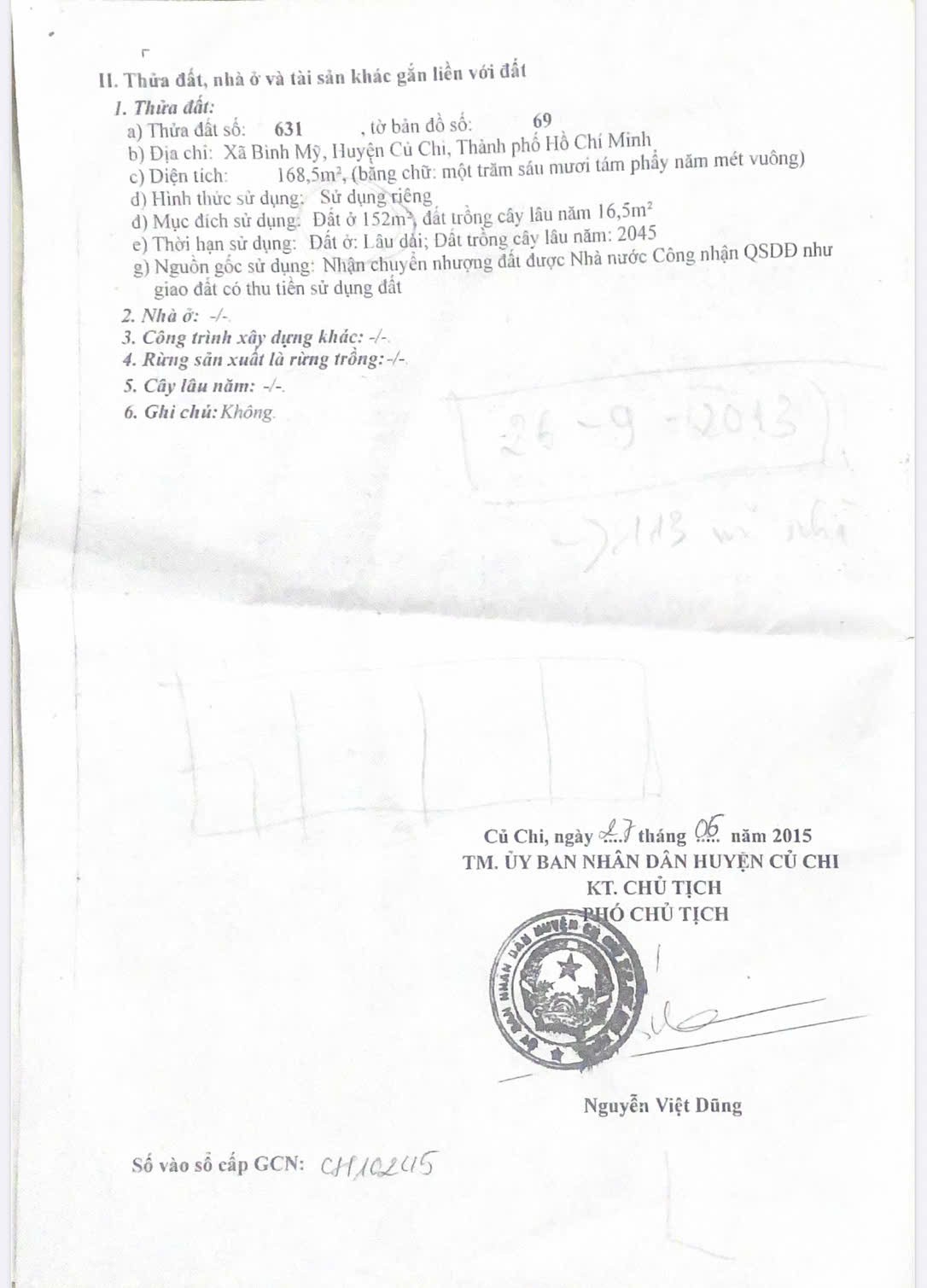 ĐẤT ĐẸP- GIÁ TỐT- CẦN BÁN NHANH LÔ ĐẤT tại Xã Bình Mỹ, huyện Củ Chi