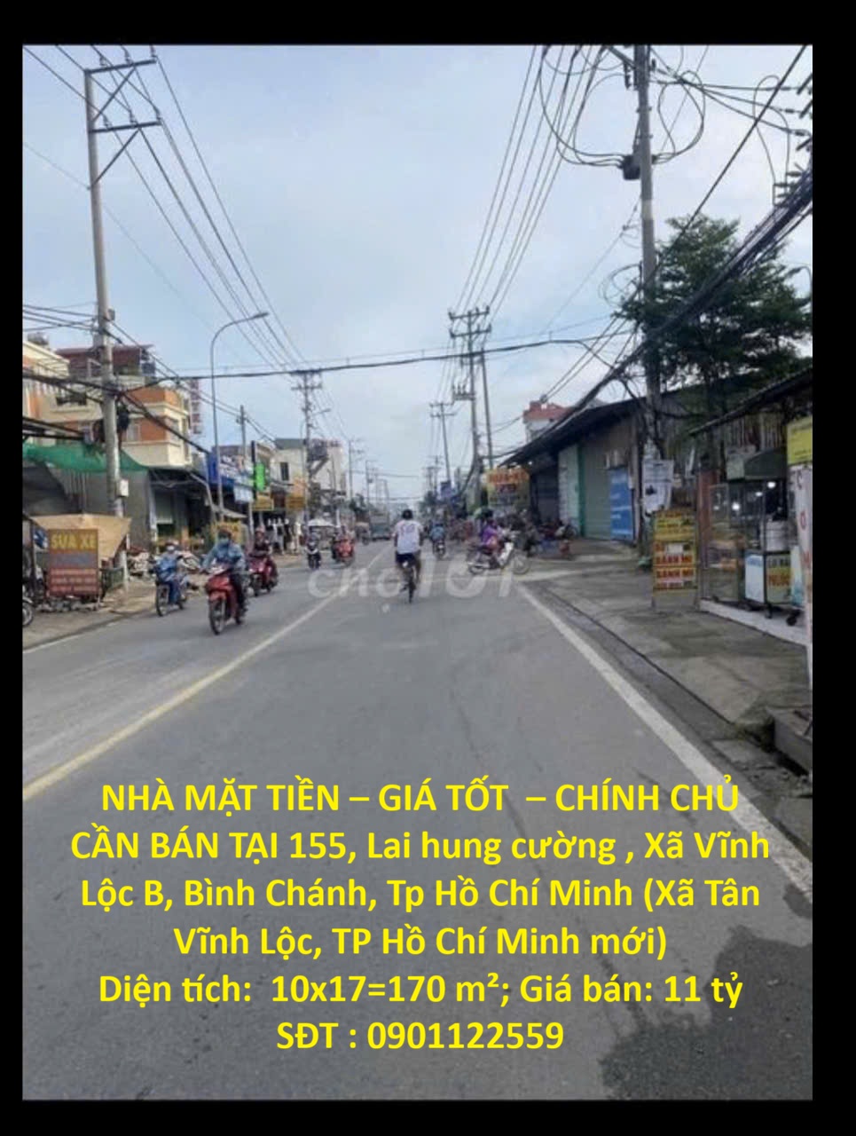 NHÀ MẶT TIỀN – GIÁ TỐT – CHÍNH CHỦ CẦN BÁN TẠI 155, Lại Hùng Cường , Xã Vĩnh Lộc B, Bình Chánh