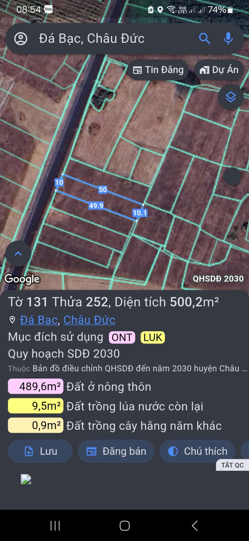 Chủ cần bán 500mv có 50 thổ cư gần nhà thờ đá bạc