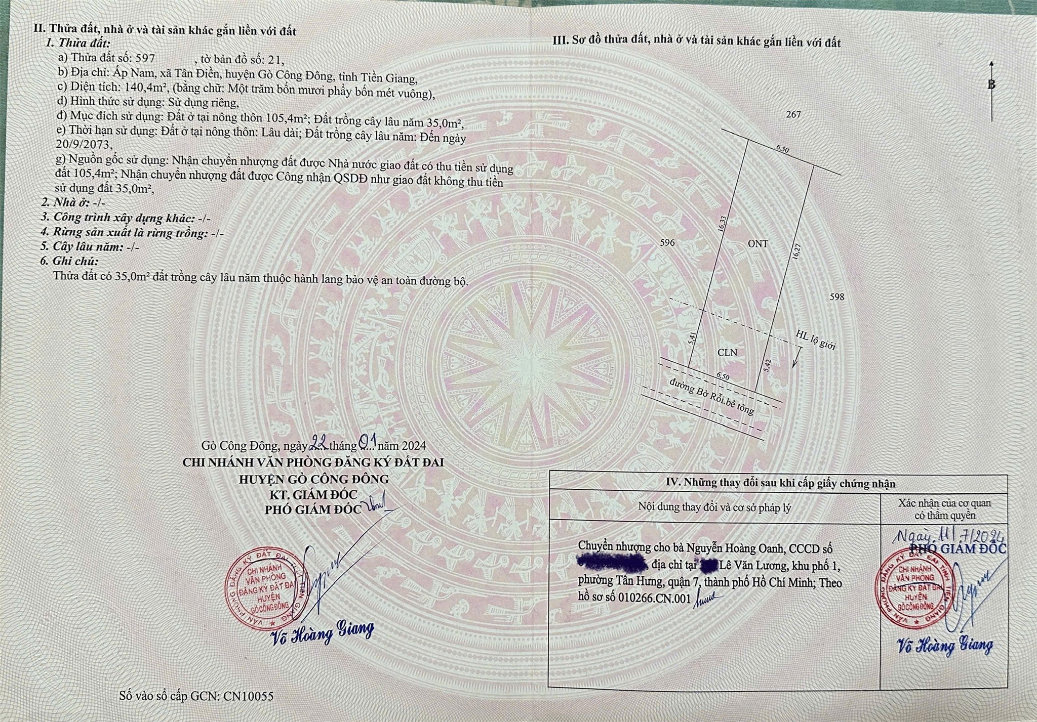 ĐẤT ĐẸP – GIÁ TỐT – CHÍNH CHỦ CẦN BÁN tại ấp Nam, Tần Điền, Gò Công Đông, Tiền Giang