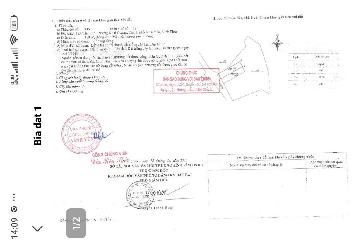 ĐẤT CHÍNH CHỦ - GIÁ TỐT CẦN BÁN NHANH LÔ ĐẤT VỊ TRÍ ĐẮC ĐỊA tại TP. Vĩnh Yên tỉnh Vĩnh Phúc