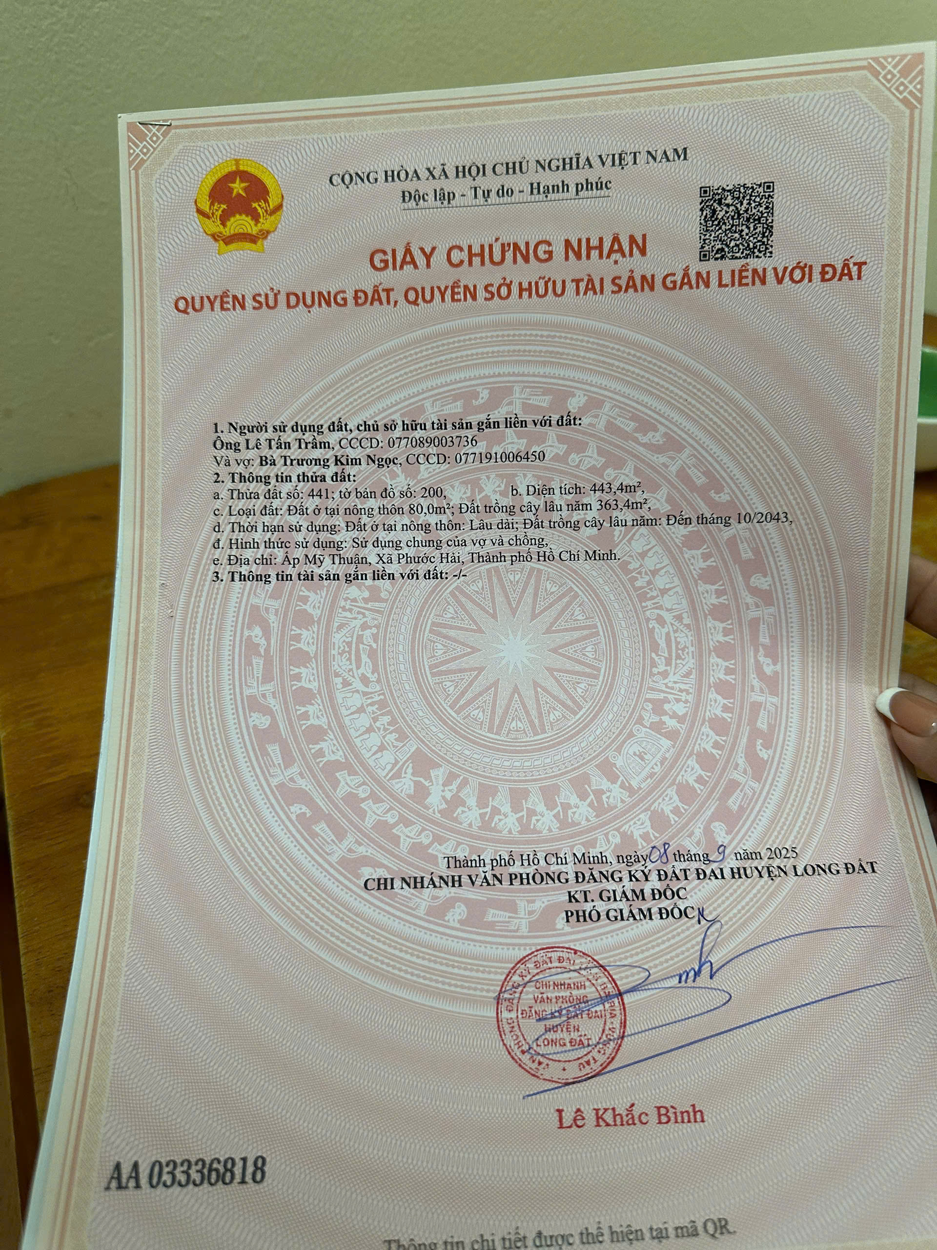 Chủ cần bán trong Tết thuộc Xã Phước Hải DT 443mv 80 thổ cư. Ngang 10 x 43