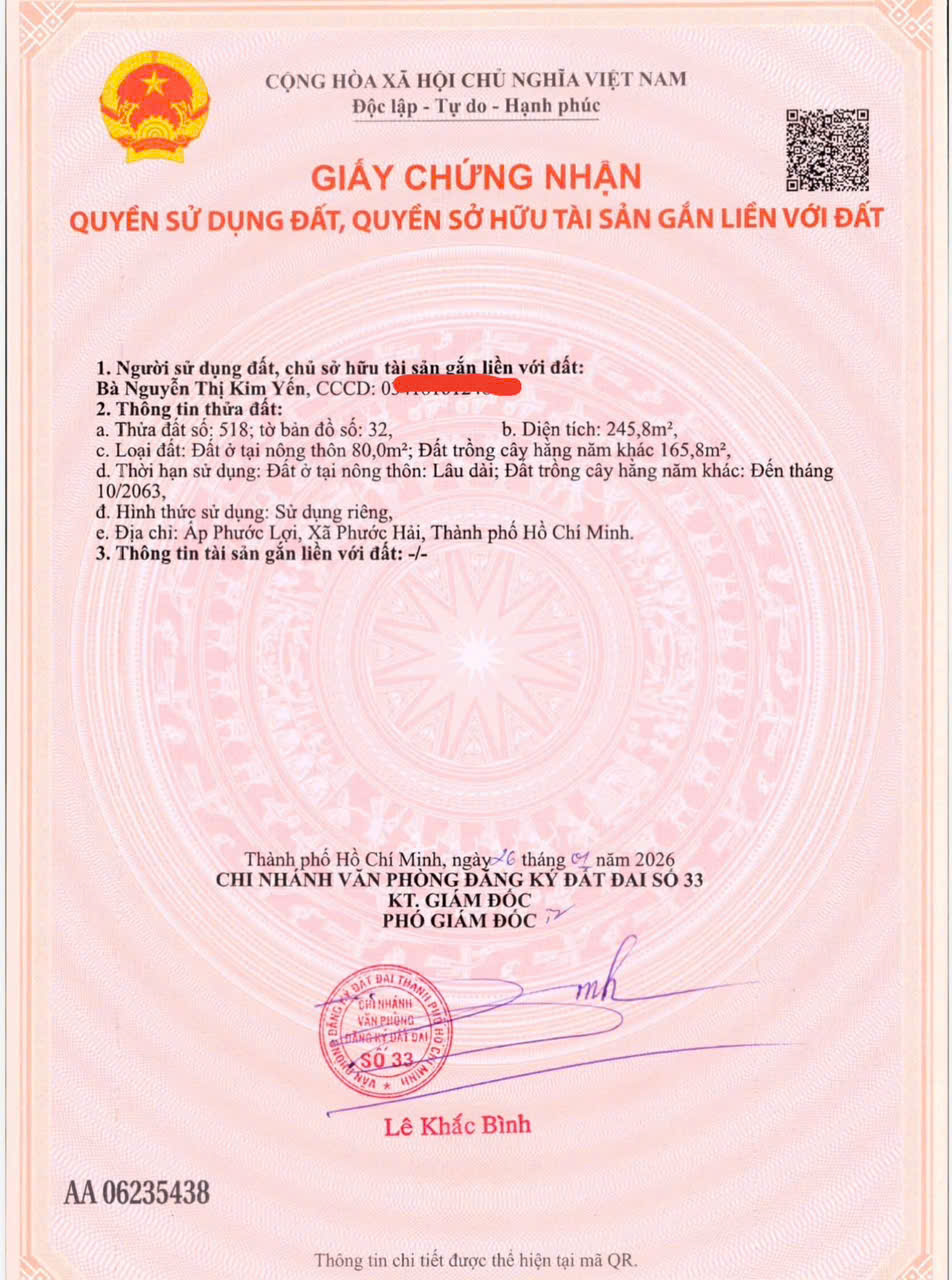 có sổ sẵn . Tổng dt : 245m : Giá chỉ 2,350ty cho qua tết công chứng