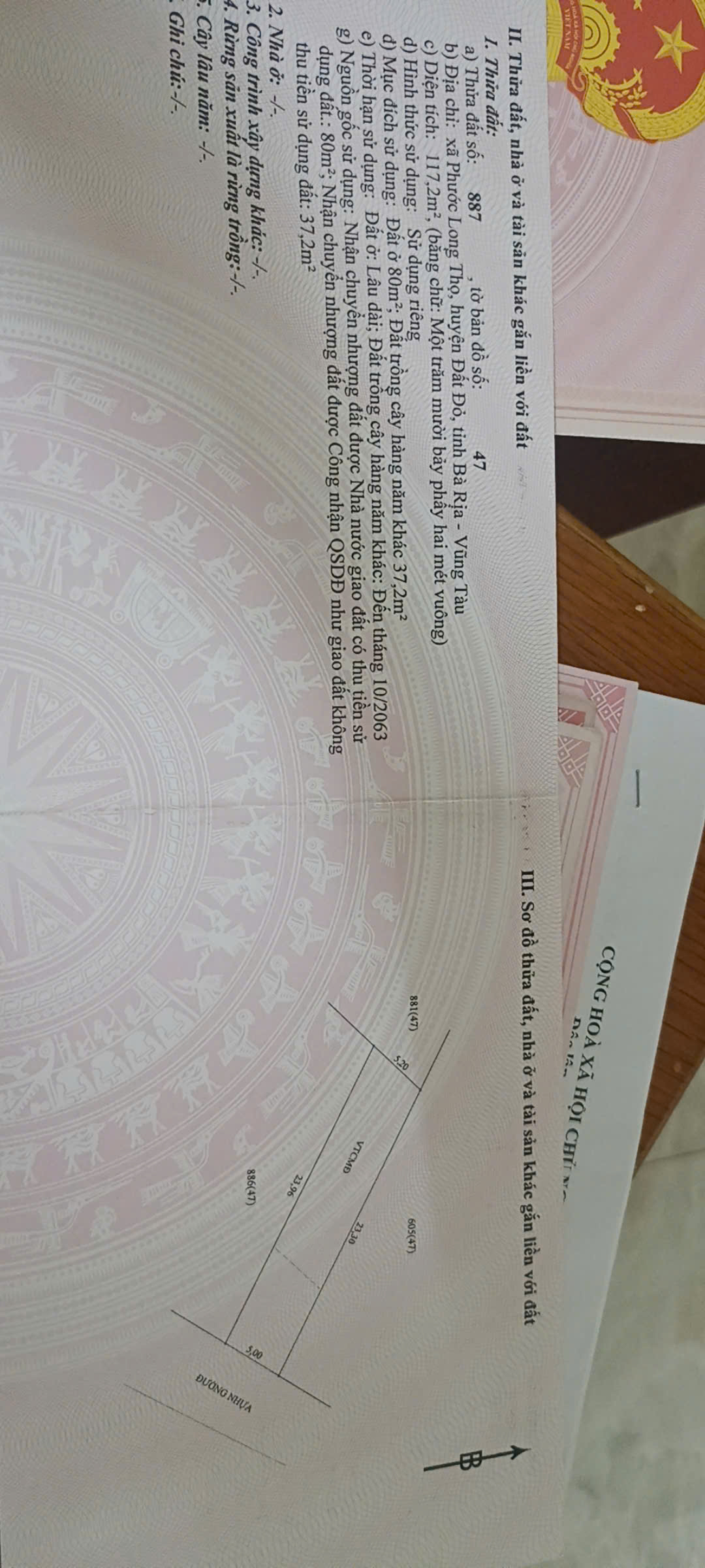 Chủ cần bán gấp trong tết 2 nền mặt tiền nhựa tim vàng phước long thọ