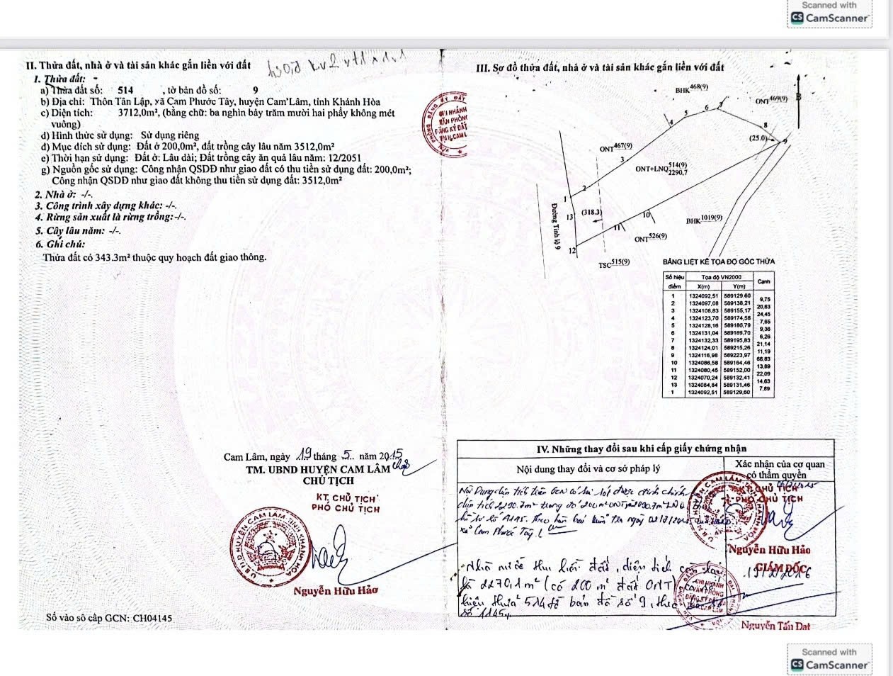 ĐẦU TƯ SINH LỜI - Bán Đất Mặt Tiền Đường Tỉnh Lộ 9, Cam Phước Tây, Cam Lâm, Khánh Hoà