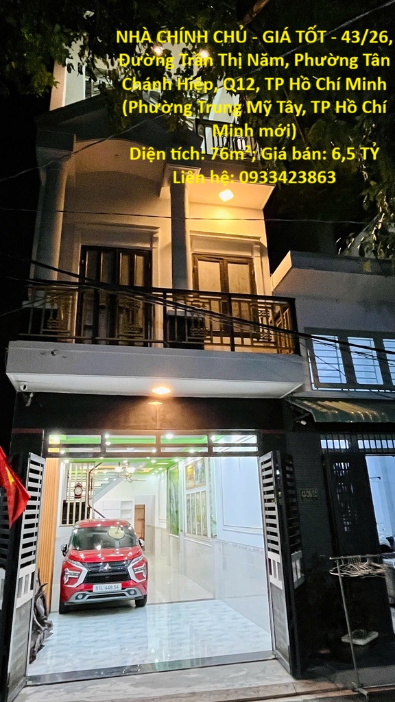 NHÀ CHÍNH CHỦ - GIÁ TỐT - 43/26, Đường Trần Thị Năm, Phường Tân Chánh Hiệp, Q12, TP Hồ Chí Minh