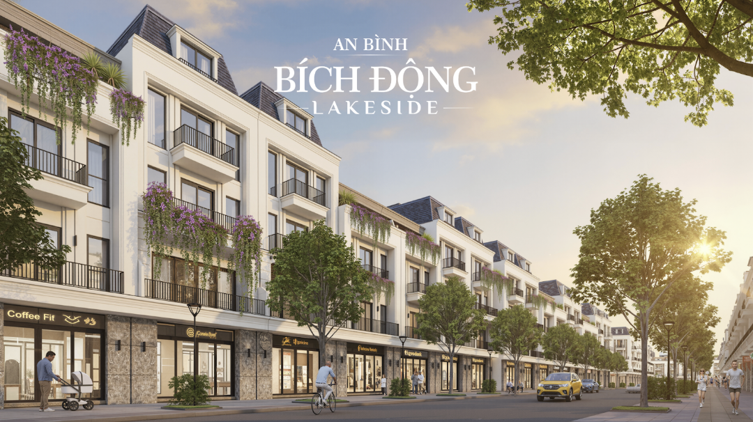 BÁN LIỀN KỀ BÍCH ĐỘNG LAKESIDE – 114M² – MT 6M – ĐƯỜNG 19M – KHU TIỆN ÍCH LÕI