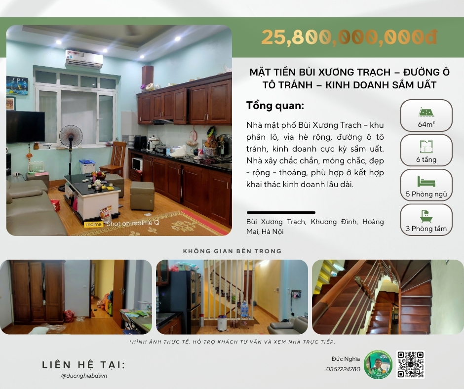 MẶT TIỀN BÙI XƯƠNG TRẠCH - ĐƯỜNG OTO TRÁNH - KINH DOANH SẦM UẤT