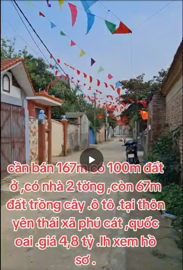 Cần bán 167m² đất đã có sẵn nhà 2 tầng,ô tô đỗ cửa tại Yên Thái, Phú Cát, Quốc Oai,HN