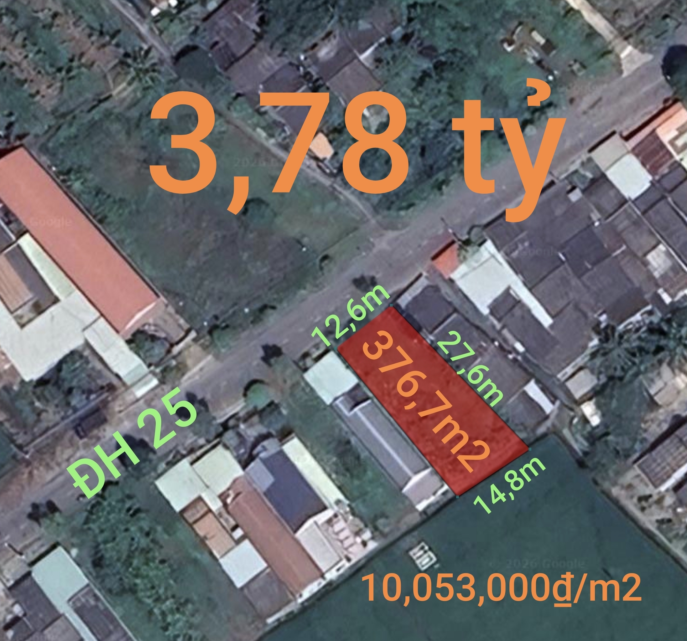 Bán lô đất thổ gần Quốc Lộ 50B giá 3,78 tỷ
