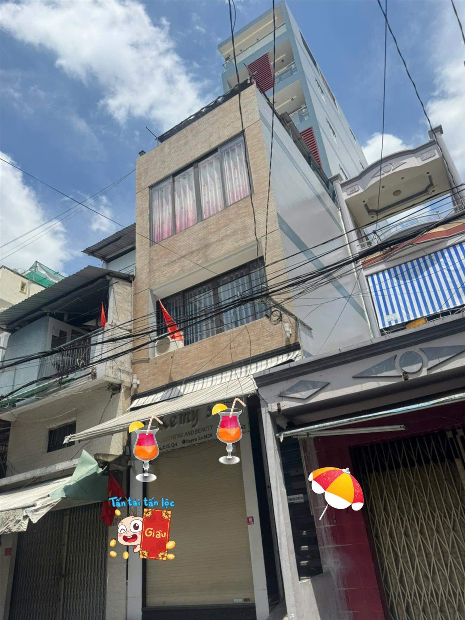 BÁN TÒA NHÀ 8 TẦNG - MẶT TIỀN KINH DOANH ĐƯỜNG XÓM CHIẾU, QUÂN 4 - NHÀ NẰM VỊ TRÍ ĐẸP NHẤT TẠI CUNG ĐƯỜNG NÀY - GIANG