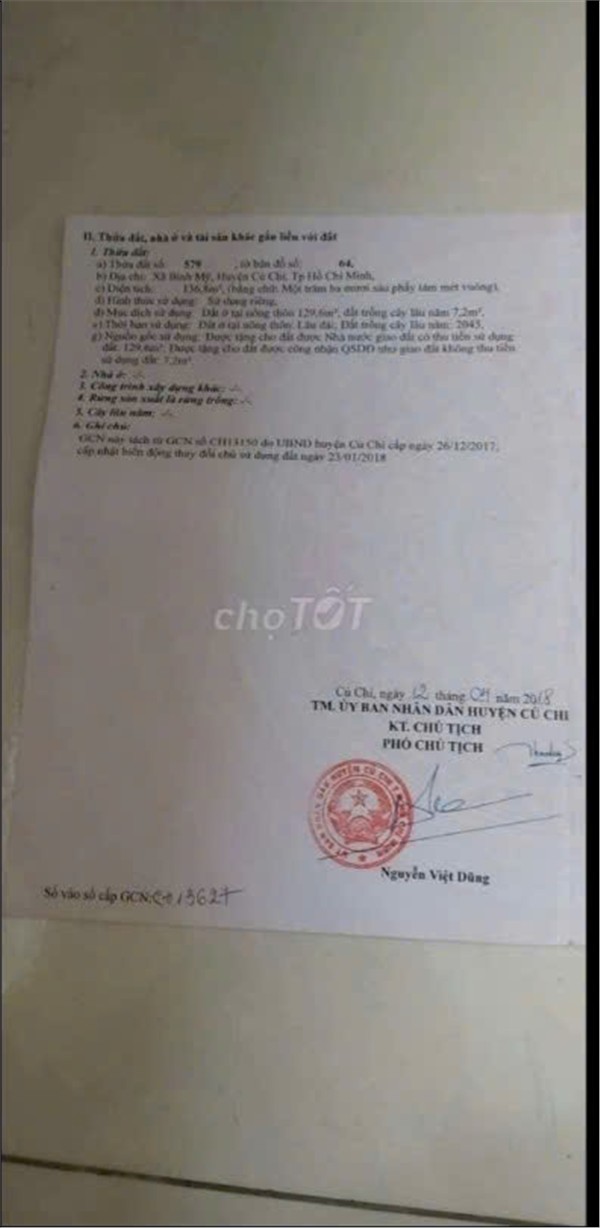 Đất Đẹp - Giá Tốt Chính Chủ Bán nhanh đất Xã Bình Mỹ ,Củ Chi, HCM