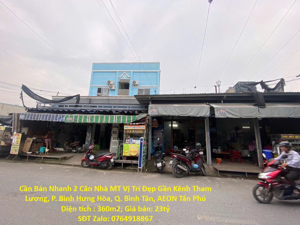 Cần Bán Nhanh 2 Căn Nhà MT Vị Trí Đẹp Gần Kênh Tham Lương, P. Bình Hưng Hòa, Q. Bình Tân, AEON Tân Phú