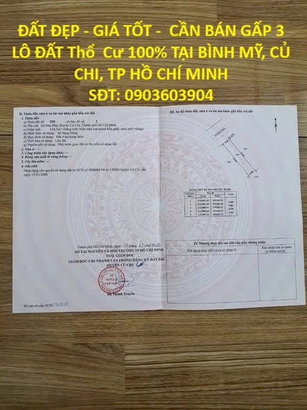 ĐẤT ĐẸP - GIÁ TỐT - CẦN BÁN GẤP 3 LÔ ĐẤT Thổ Cư 100% TẠI BÌNH MỸ, CỦ CHI, TP HỒ CHÍ MINH