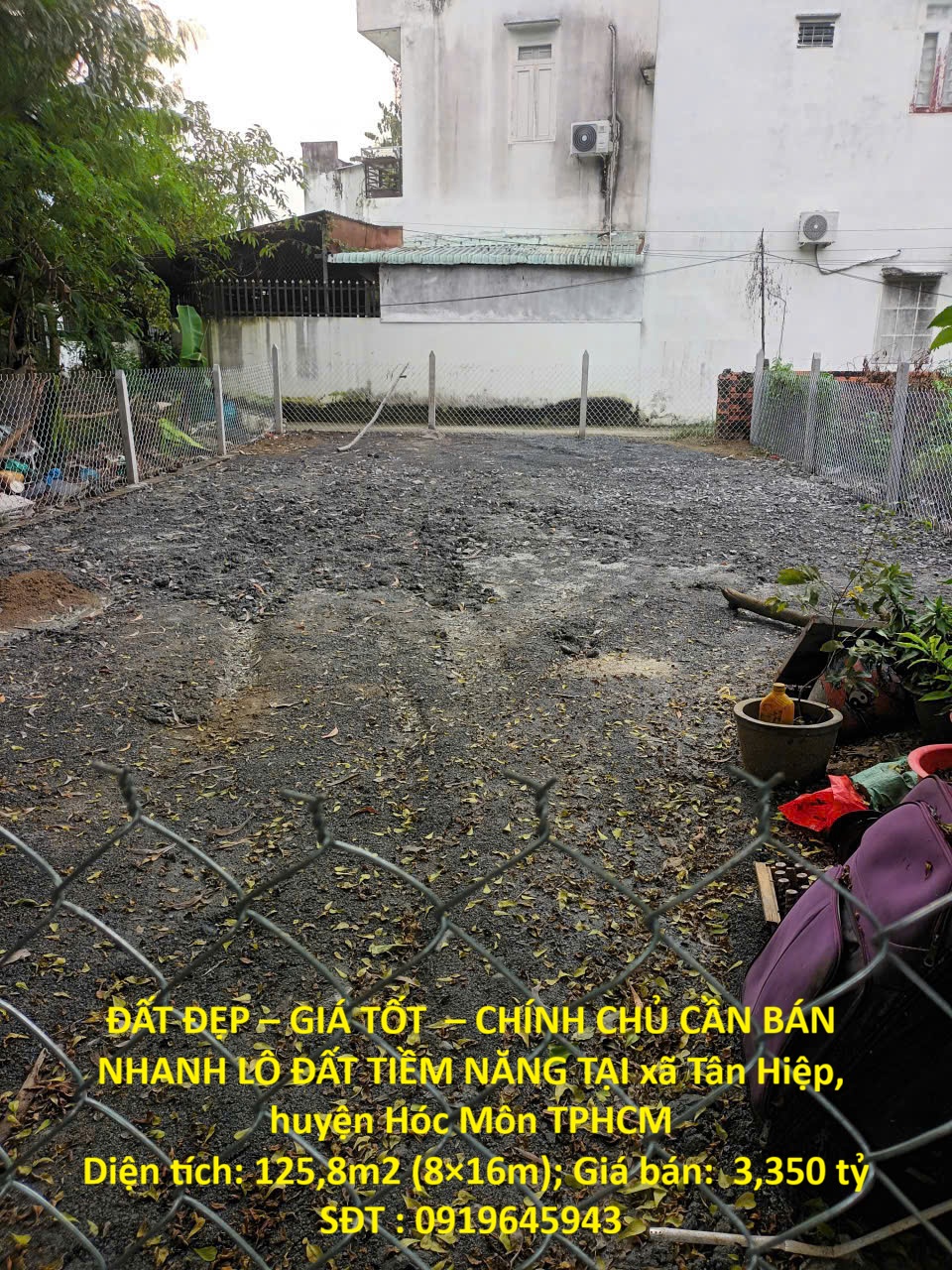 ĐẤT ĐẸP – GIÁ TỐT – CHÍNH CHỦ CẦN BÁN NHANH LÔ ĐẤT TIỀM NĂNG TẠI huyện Hóc Môn, TPHCM