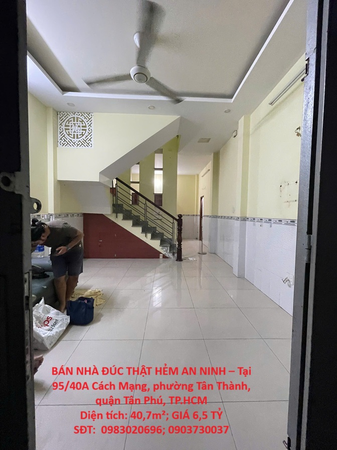 BÁN NHÀ ĐÚC THẬT HẺM AN NINH – Tại Phường Tân Thành, quận Tân Phú– GIÁ 6,5 TỶ