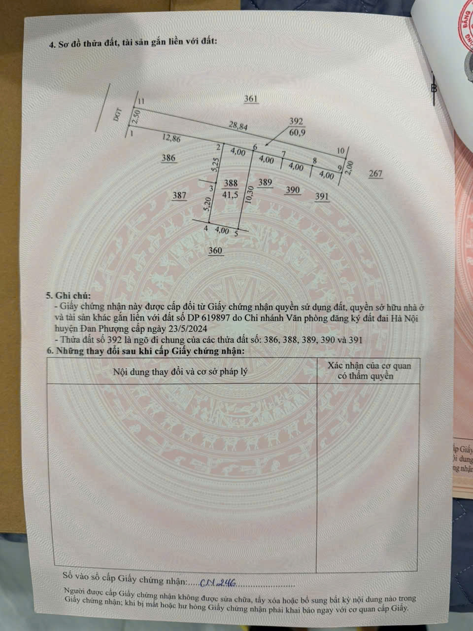 Chủ cần bán 41,5 m2 đan phương,hà nội.