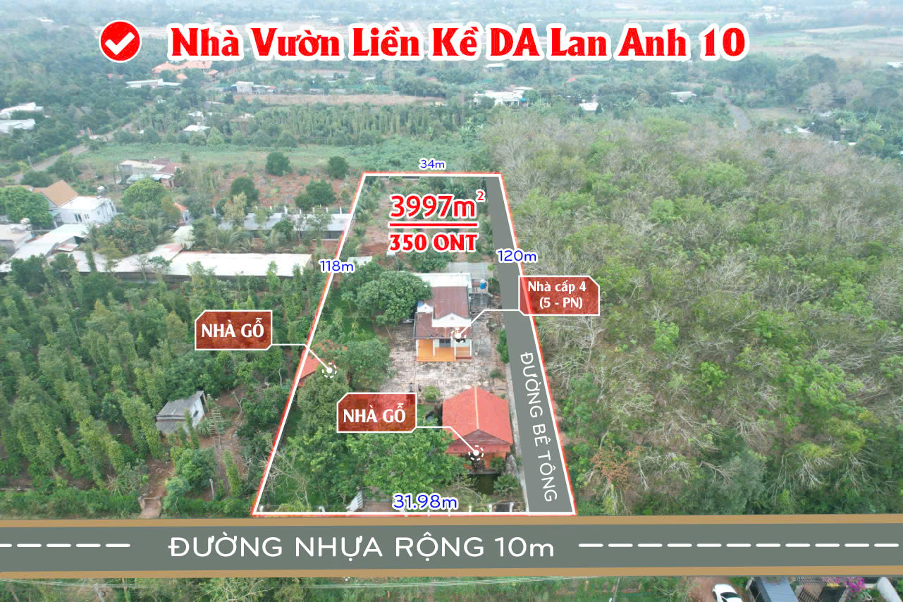 NHÀ VƯỜN NGHỈ DƯỠNG MẶT TIỀN ĐƯỜNG NHỰA DIỆN TÍCH LỚN