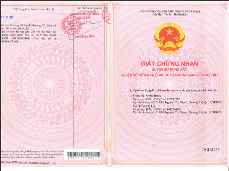Ngân hàng BIDV thanh lý tài sản tại địa chỉ 118/3/3 đường Nguyễn Chí Thanh, Phường 02, Q 10, Tp.HCM