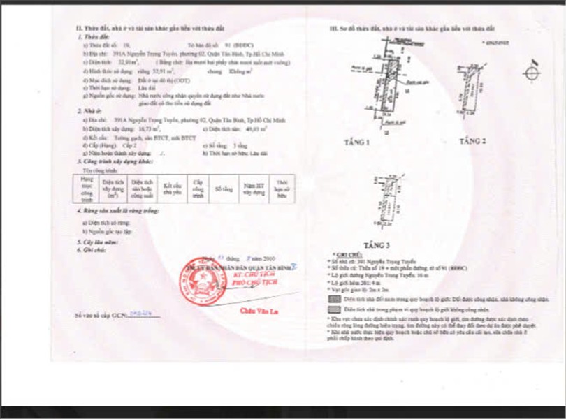 Ngân hàng BIDV thanh lý tài sản tại địa chỉ 391A, Nguyễn Trọng Tuyển, phường 02, Q. Tân Bình, Tp.HCM