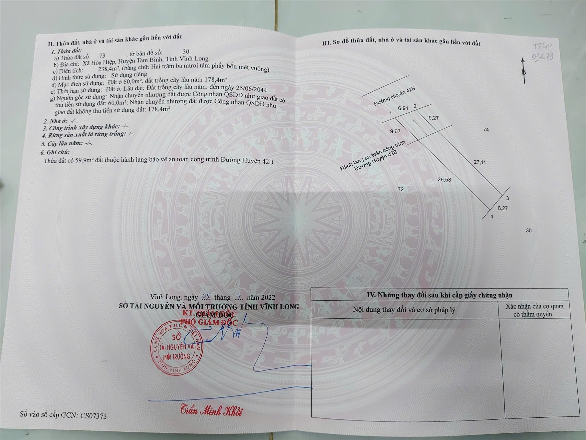 ĐẤT ĐẸP - GIÁ TỐT - Chính Chủ Cần Bán Tại Xã Hòa Hiệp, Tam Bình, Vĩnh Long