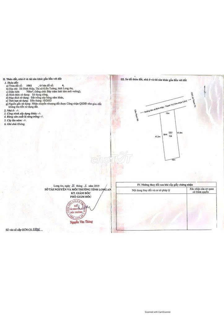 ĐẤT ĐẸP – GIÁ TỐT – CHÍNH CHỦ CẦN BÁN GẤP Tại Xã Bình Hiệp, Thị xã Kiến Tường, Long An