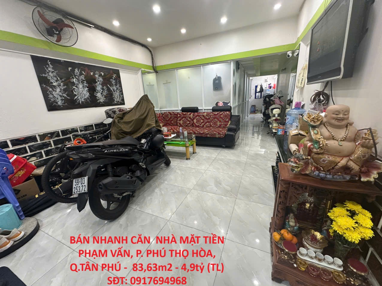 BÁN NHANH CĂN NHÀ MẶT TIỀN PHẠM VẤN, P. PHÚ THỌ HÒA, Q.TÂN PHÚ - 83,63m2 - 4,9tỷ (TL) - Xe Hơi Đậu Cửa