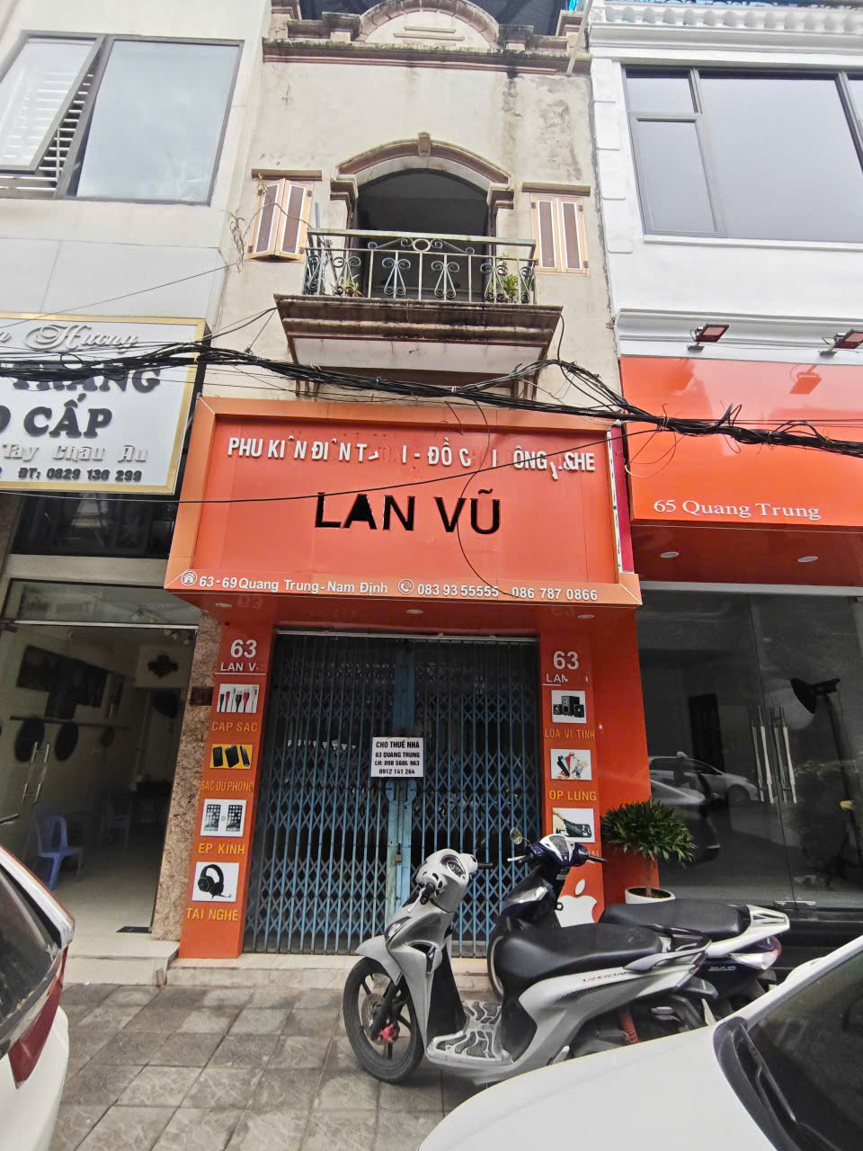 Cần cho thuê nhà 2 tầng có diện tích ~ 20m2 Mặt Đường 63 Quang Trung - Phường Bà triệu - Tp Nam Định.