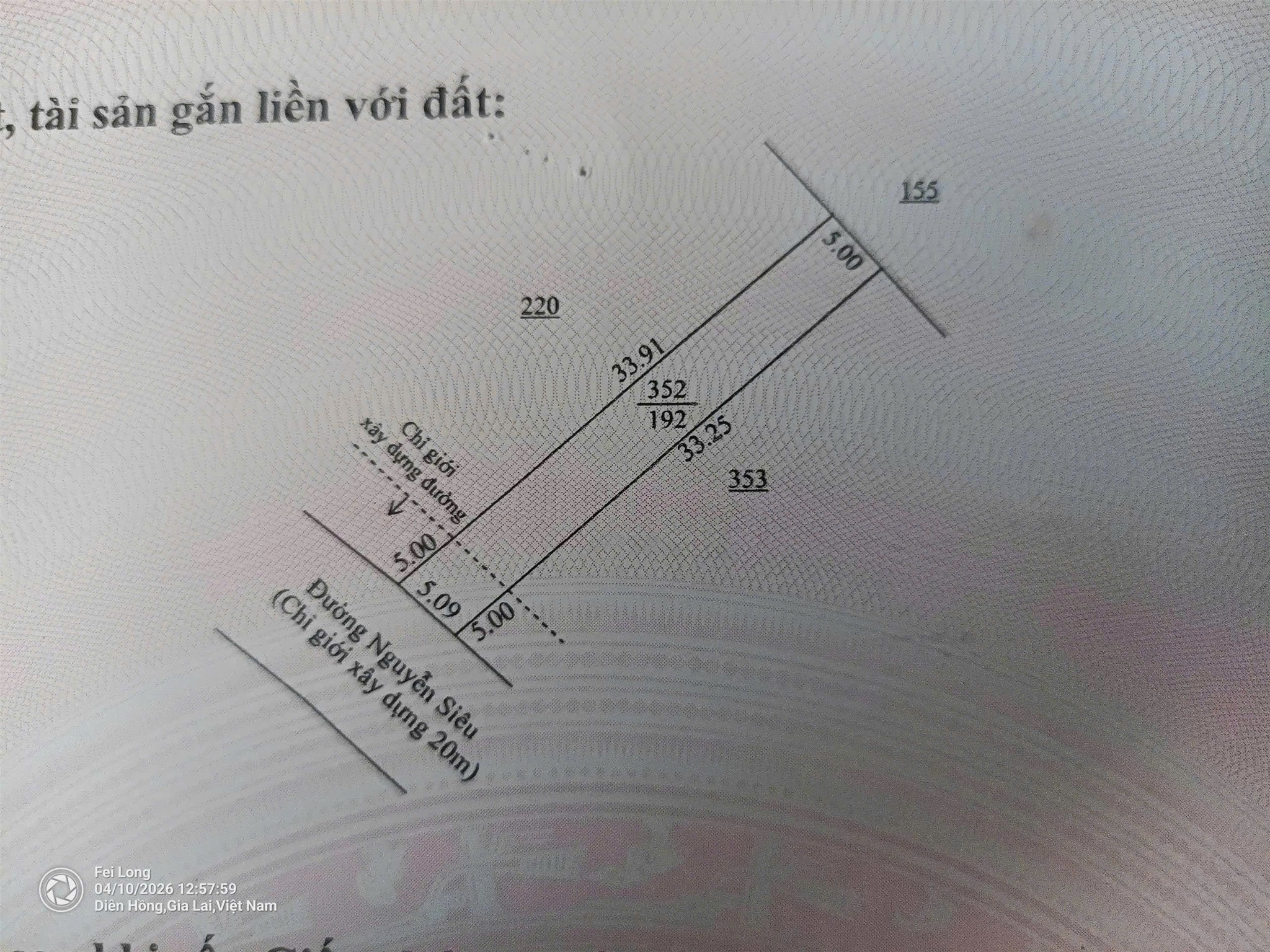 ĐẤT ĐẸP – CHÍNH CHỦ CẦN BÁN LÔ ĐẤT TẠI Phường Diên Hồng, Gia Lai(ĐC Cũ Diên Phú, Pleiku, Gia Lai)