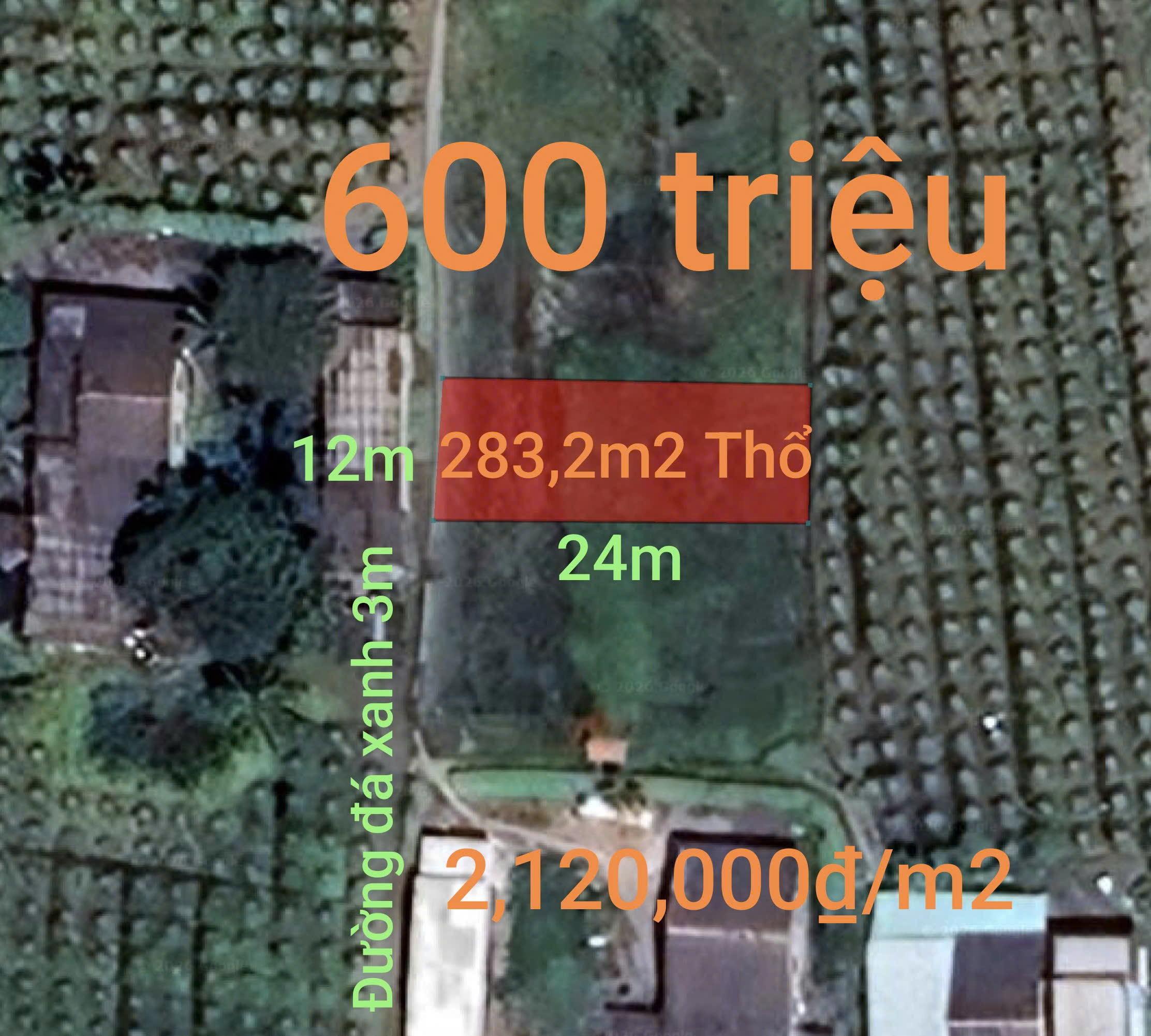 Bán thu hồi vốn lô đất thổ gần KCN Phú Ngãi Trị giá 600 triệu