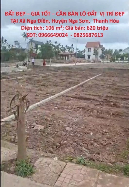 ĐẤT ĐẸP – GIÁ TỐT – CẦN BÁN LÔ ĐẤT VỊ TRÍ ĐẸP TẠI Xã Nga Điền, Huyện Nga Sơn, Thanh Hóa