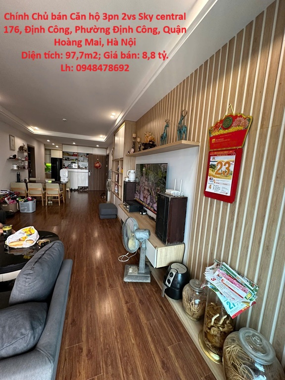 CĂN HỘ FULL TIỆN ÍCH- GIÁ TỐT Chính Chủ bán Căn hộ 3pn 2vs Sky central 176 Định Công,HN