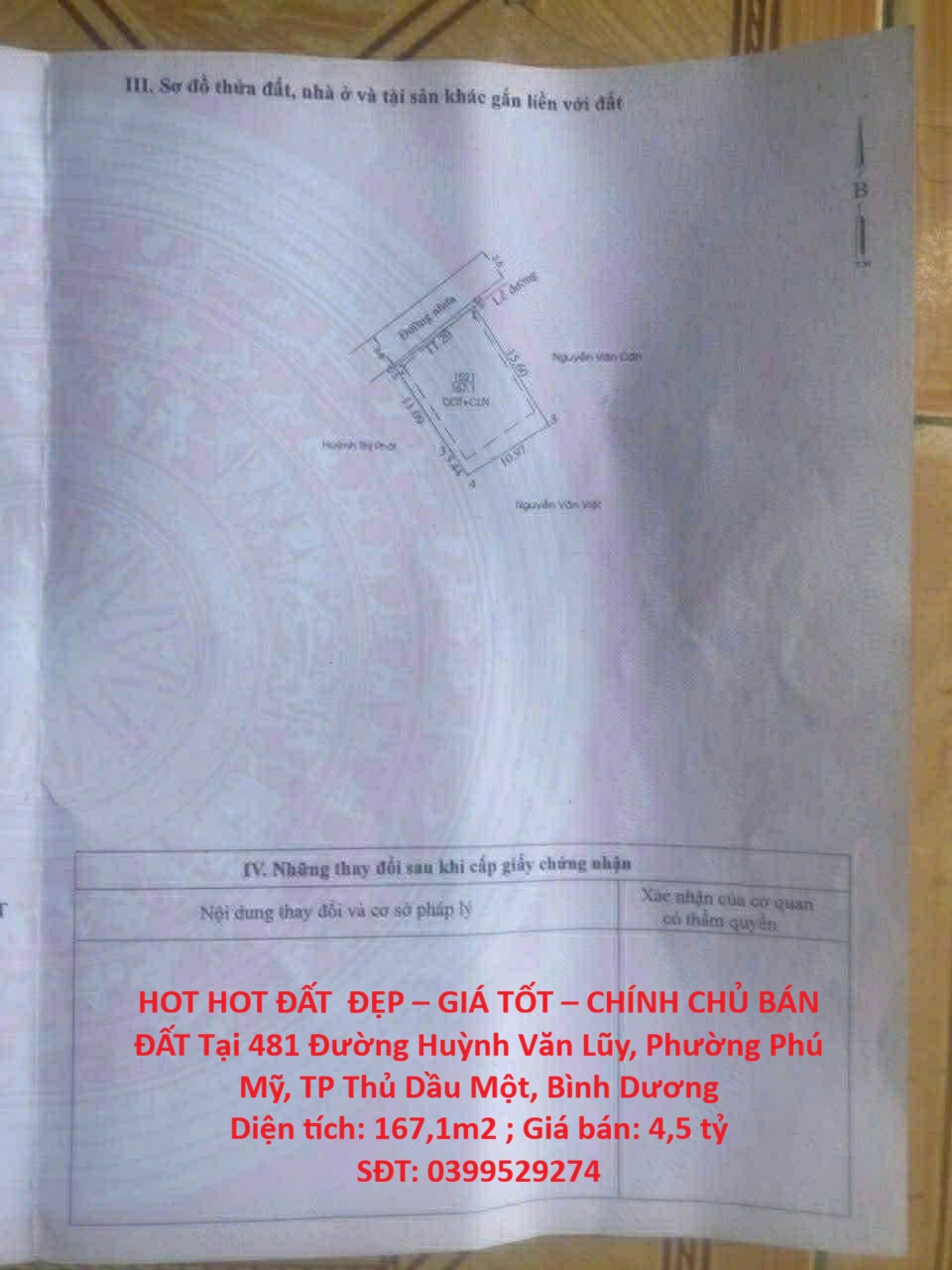 HOT HOT ĐẤT ĐẸP – GIÁ TỐT – CHÍNH CHỦ BÁN ĐẤT Tại Phường Phú Mỹ, TP Thủ Dầu Một, Bình Dương