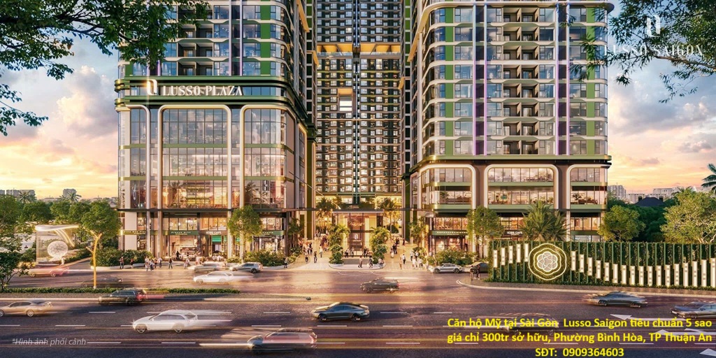 Căn hộ Mỹ tại Sài Gòn Lusso Saigon tiêu chuẩn 5 sao giá chỉ 300tr sở hữu, Phường Bình Hòa, TP Thuận An