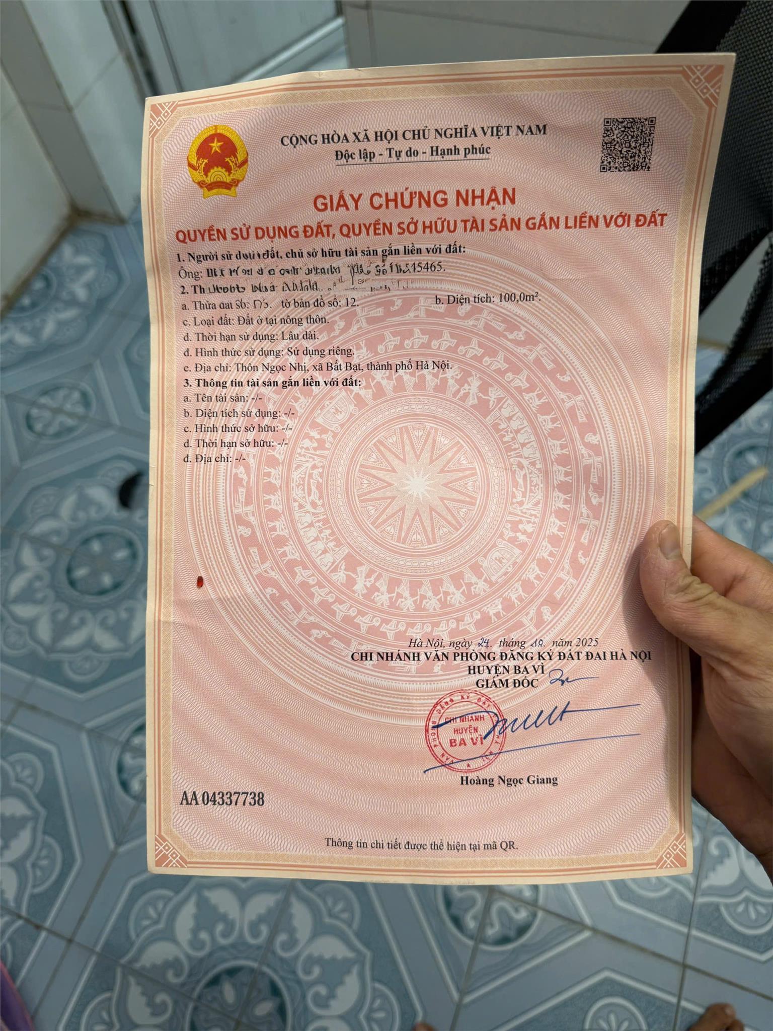 LÔ GÓC ĐẸP - GIÁ TỐT - Vị Trí Đắc Địa Tại Thôn Ngọc Nhị, Xã Bất Bại, Hà Nội