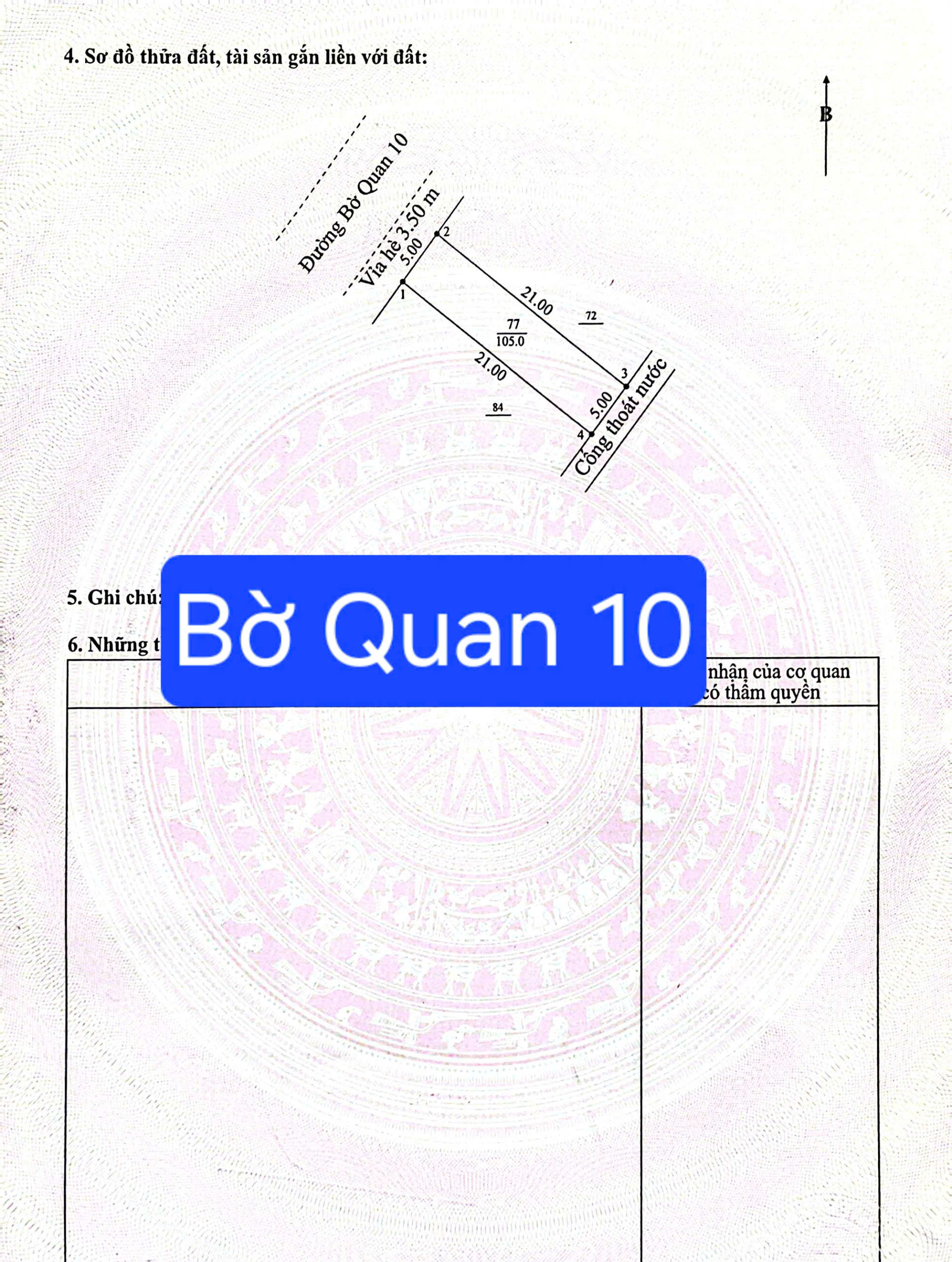 Bán đất đường BỜ QUAN 10 - ngay sát ĐẢO KIM CƯƠNG
