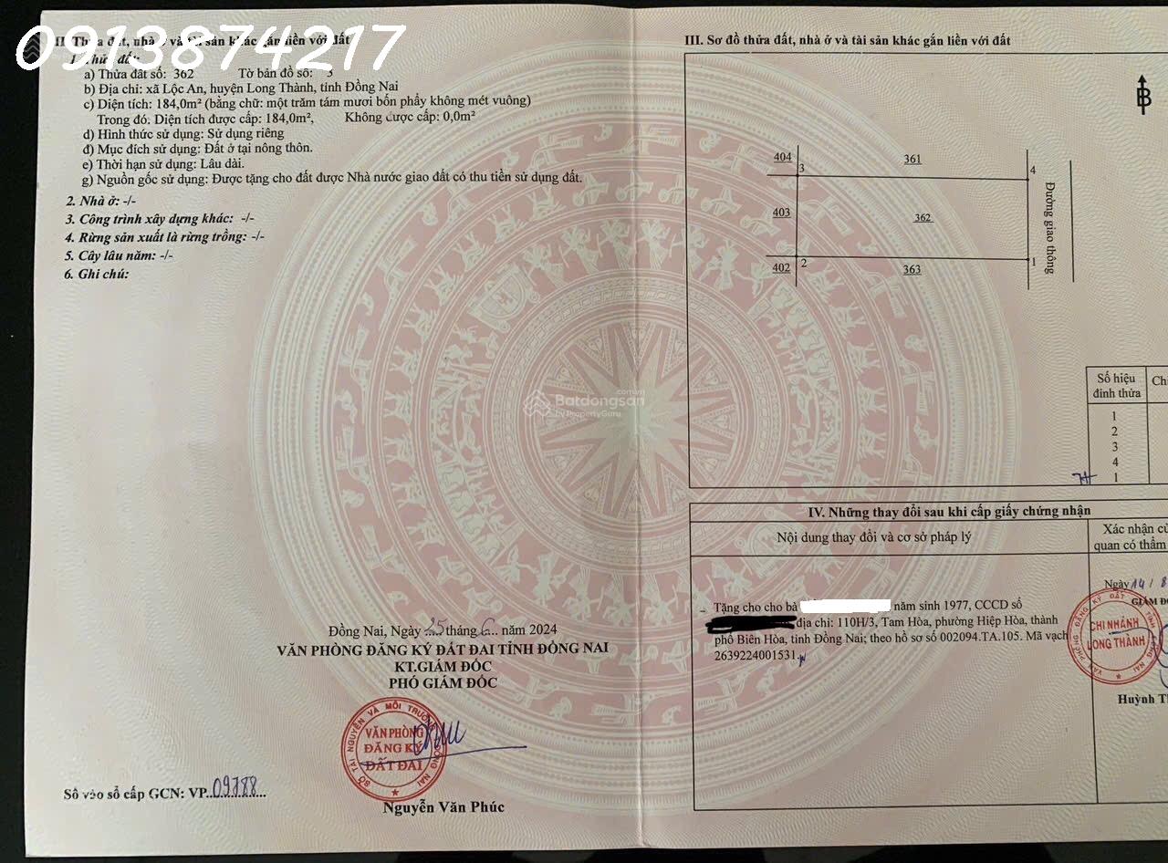 Bán lô biệt thự siêu đẹp khu dân cư D2D Lộc An, Long Thành, Đồng Nai. LH : 0913 874 217 ( Không chín một ba, tám bảy bốn, hai một bảy)