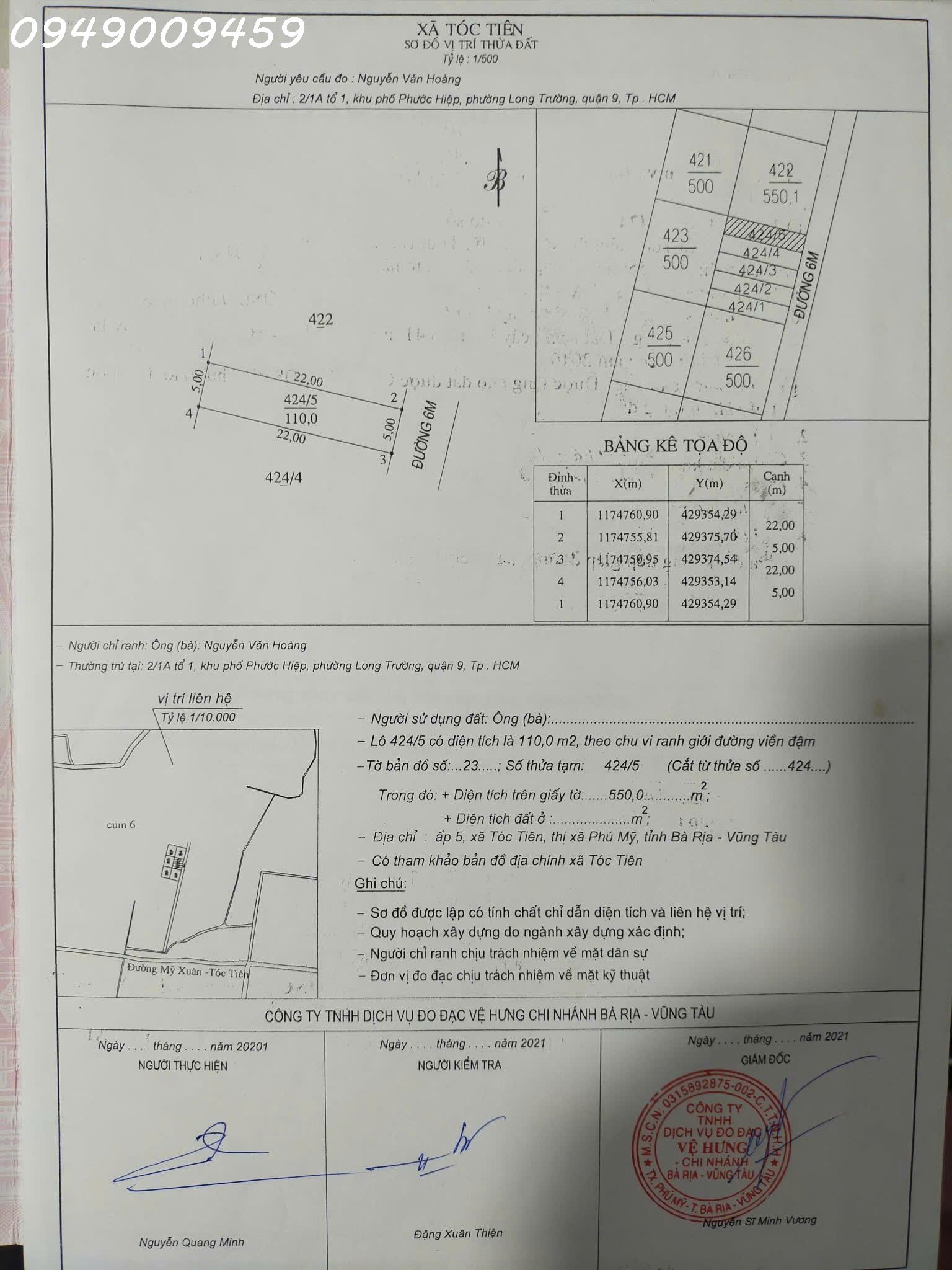 Chính chủ cần bán lô đất siêu đẹp DT 110m2 tại xã Châu Pha, giá đầu tư