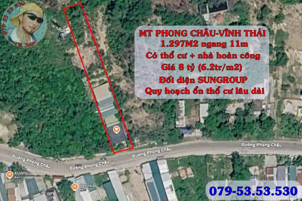 Mặt tiền Phong Châu Tp Nha Trang 6.2tr/m2 có thổ cư, có nhà hoàn công, có quán cf ngang 11m giá không thể rẻ hơn