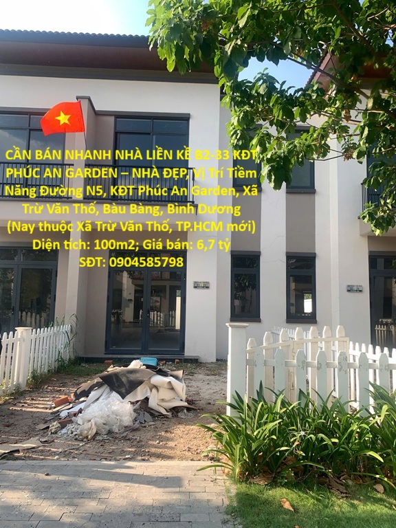 CẦN BÁN NHANH NHÀ LIỀN KỀ B2-33 KĐT PHÚC AN GARDEN – NHÀ ĐẸP, Vị Trí Tiềm Năng huyện Bàu Bàng