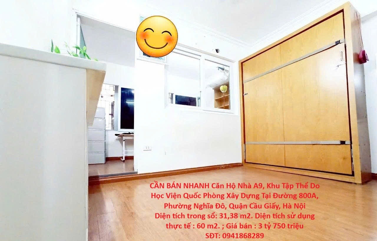 CẦN BÁN NHANH Căn Hộ Nhà A9, Khu Tập Thể Do Học Viện Quốc Phòng Xây Dựng Tại Q. Cầu Giấy, HN
