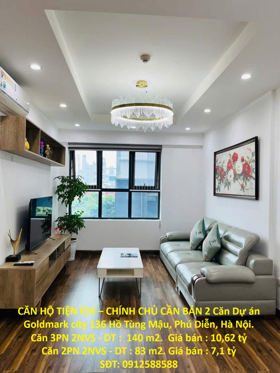 CĂN HỘ TIỆN ÍCH – CHÍNH CHỦ CẦN BÁN 2 Căn Dự án Goldmark city 136 Hồ Tùng Mậu, Phú Diễn, Hà Nội.